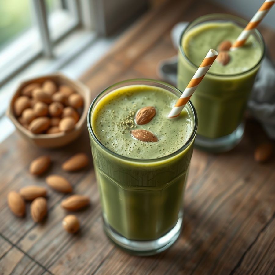 Almond-Cowitch Matcha Smoothie