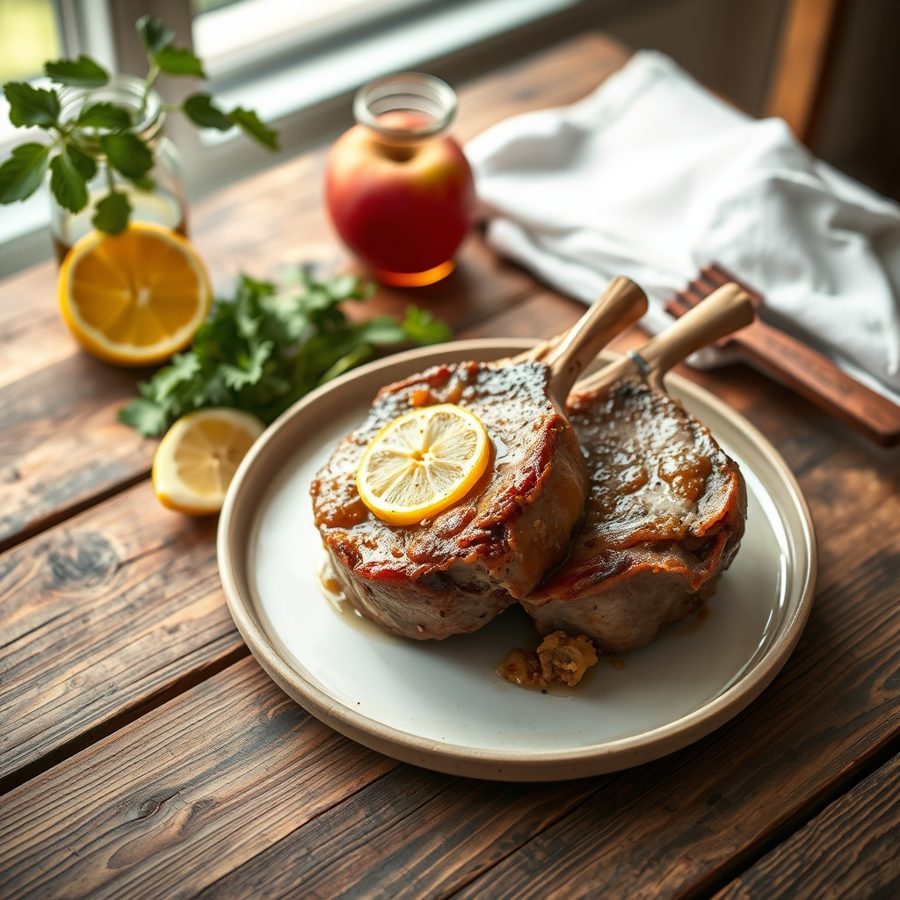 Apple Stuffed Pork Chops
