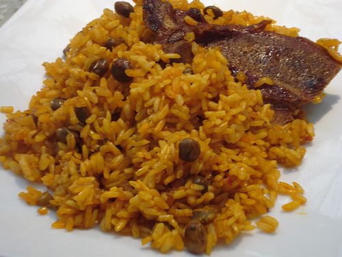 Arroz con Gandules (Puerto Rican Rice and Pigeon Peas)