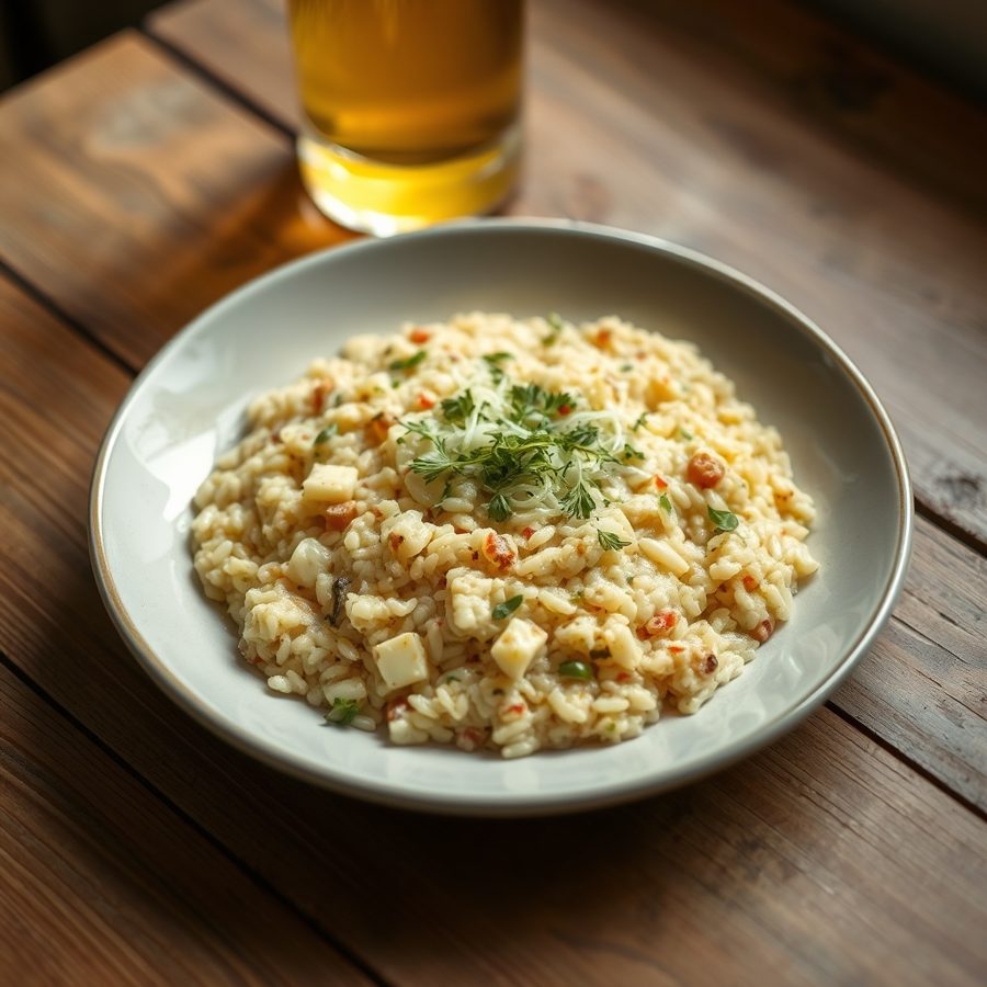 Beer Cheese Risotto