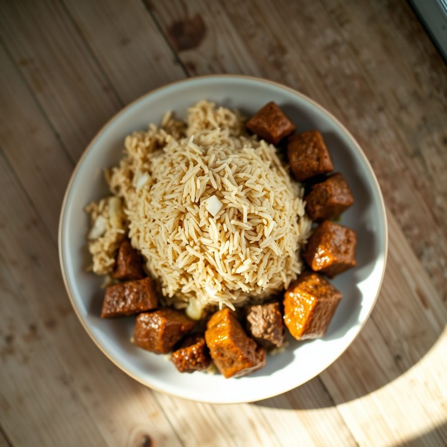 Benechin Kunkujang (Gambian Seasoned Rice and Lamb)