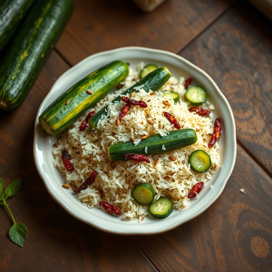 Boiled Cucumber and Grated Coconut (Pachadi)