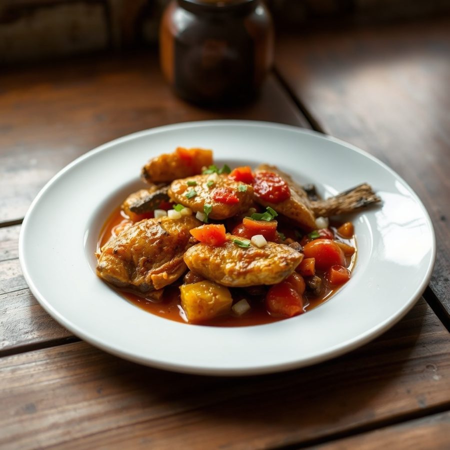 Bonga Fish Domoda (Gambian Fish in Peanut Sauce)