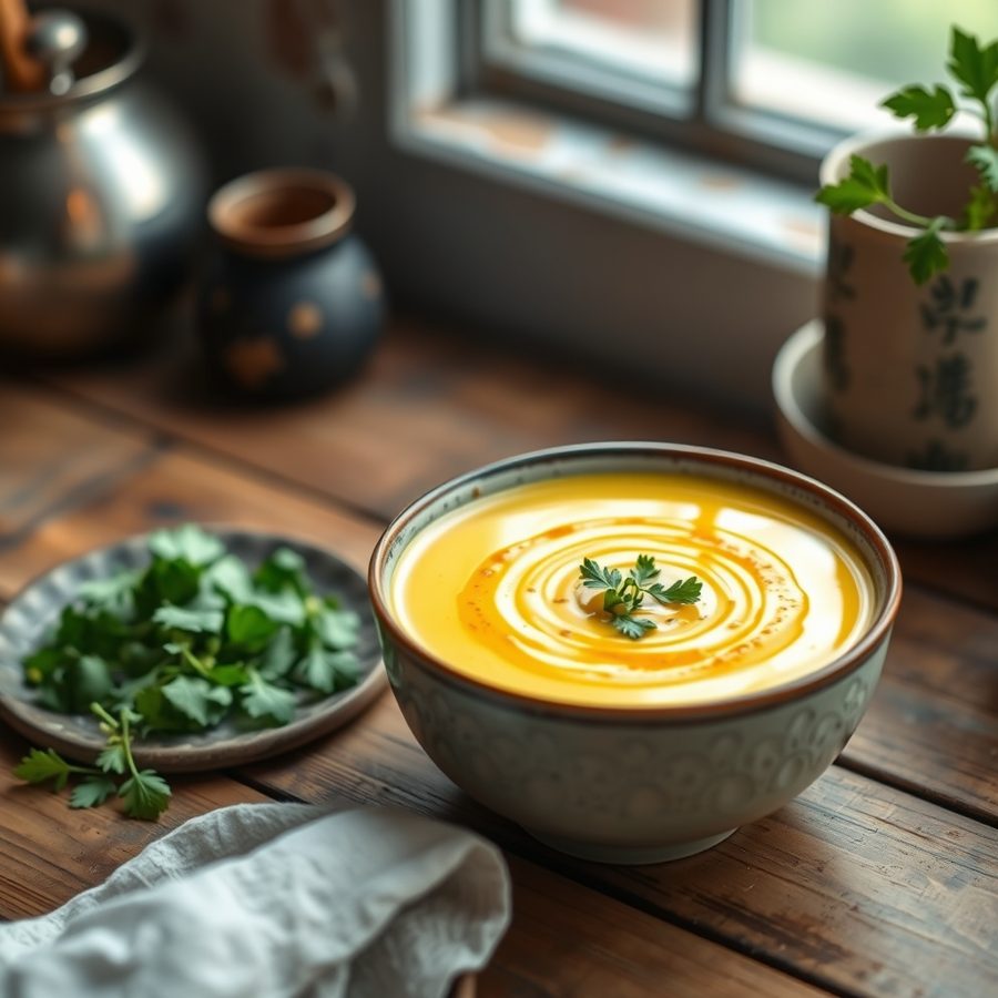 Buttermilk Curry Soup (Kadi Pakora)