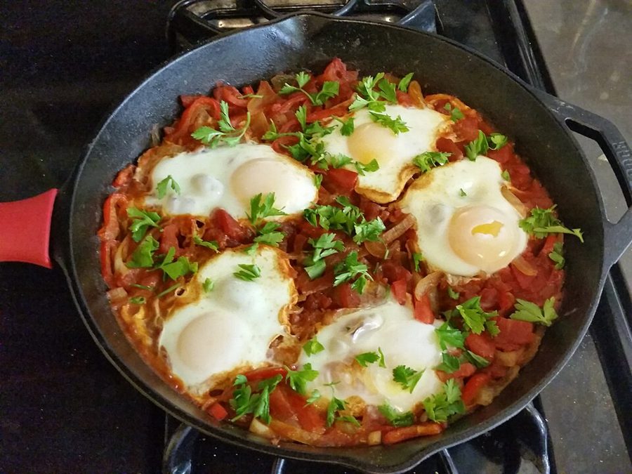 Chakchouka (Maghrebi Eggs with Stewed Tomatoes and Peppers)