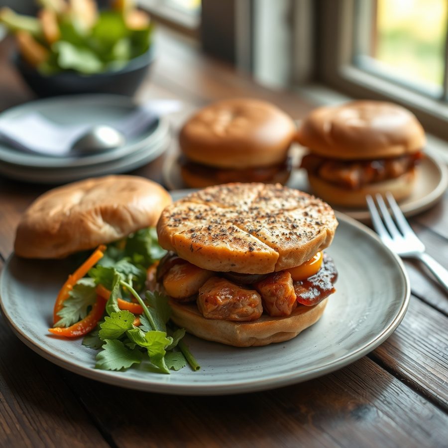 Chipotle BBQ Salmon Burgers