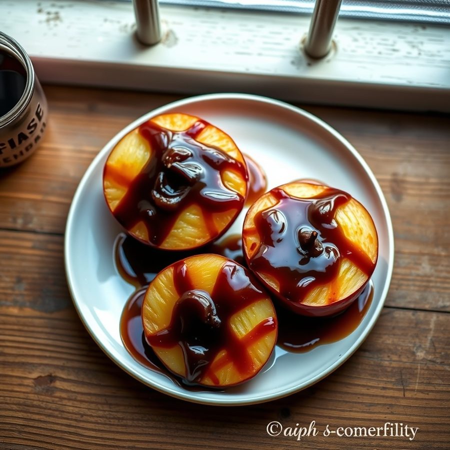 Coffee Rum Glazed Apples