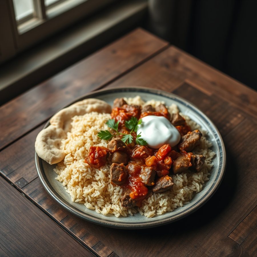 Fattah (Egyptian Layered Bread Dish)