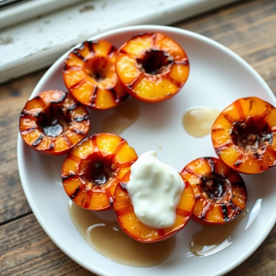 Ginger-Glazed Grilled Peaches