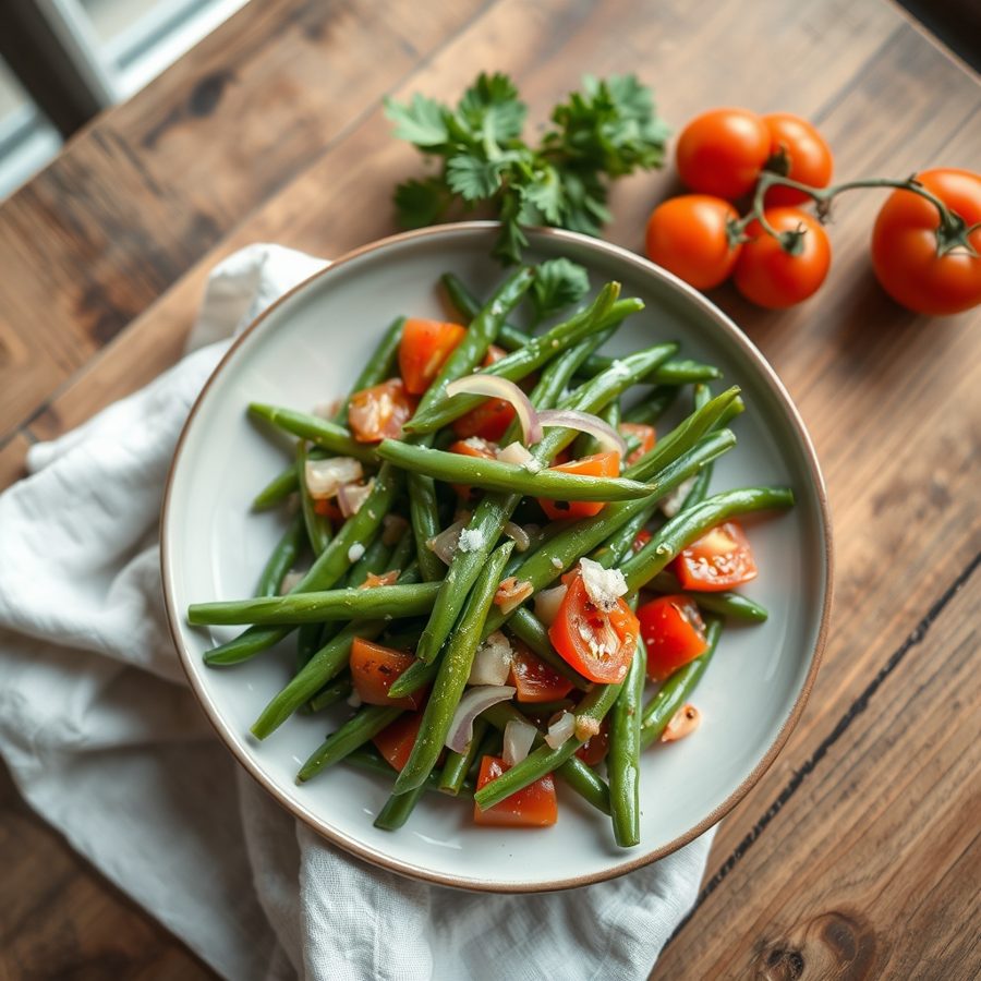 Green Beans with Tomato and Onion (Boranija)