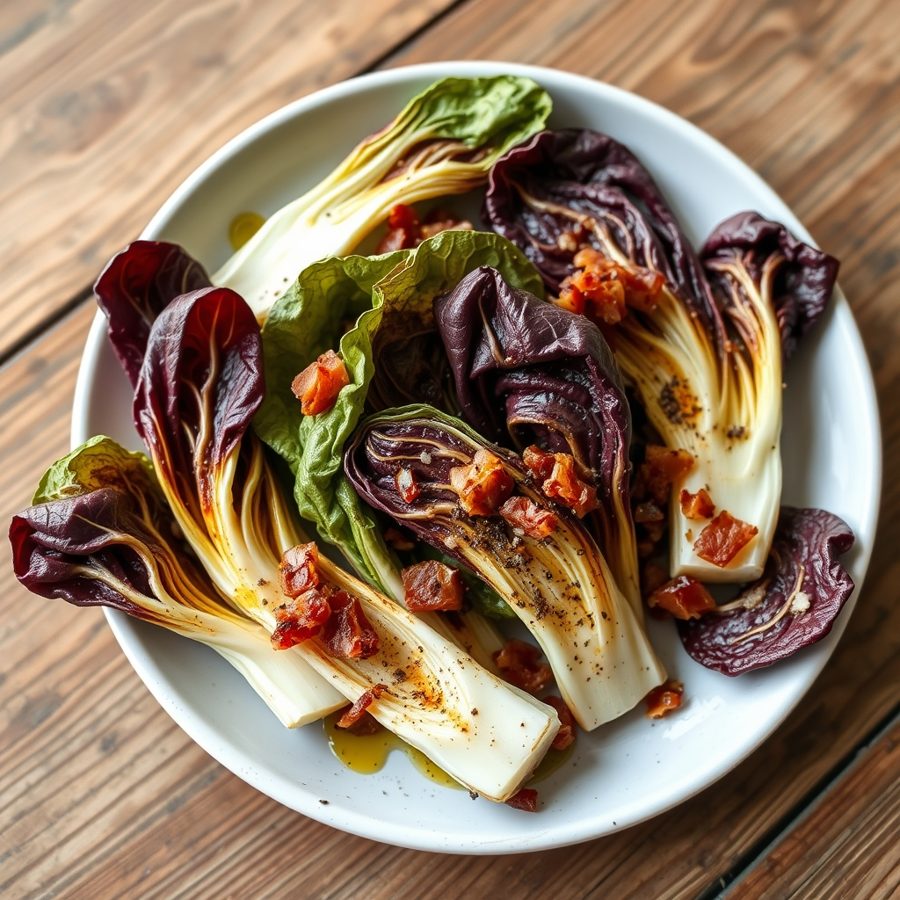 Grilled Radicchio with Bacon Dressing