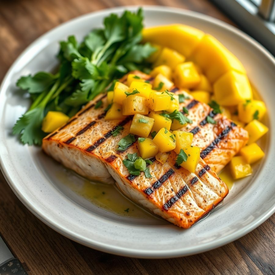 Grilled Salmon with Mango Salsa