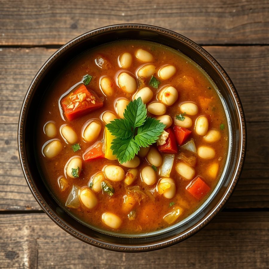 Ibirayi n'Ibishyimbo (Rwandan Bean Soup with Fish)