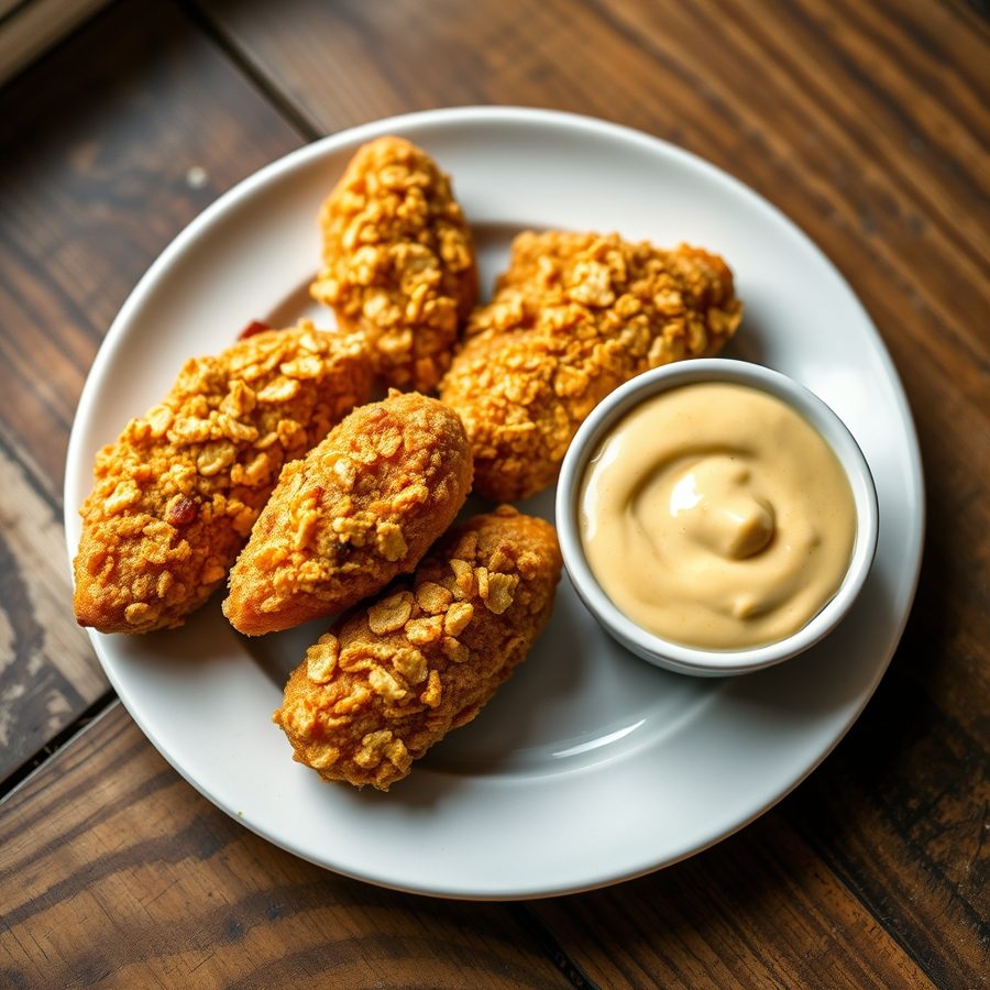 Jamaican Chicken Fingers with Honey-Mustard Sauce