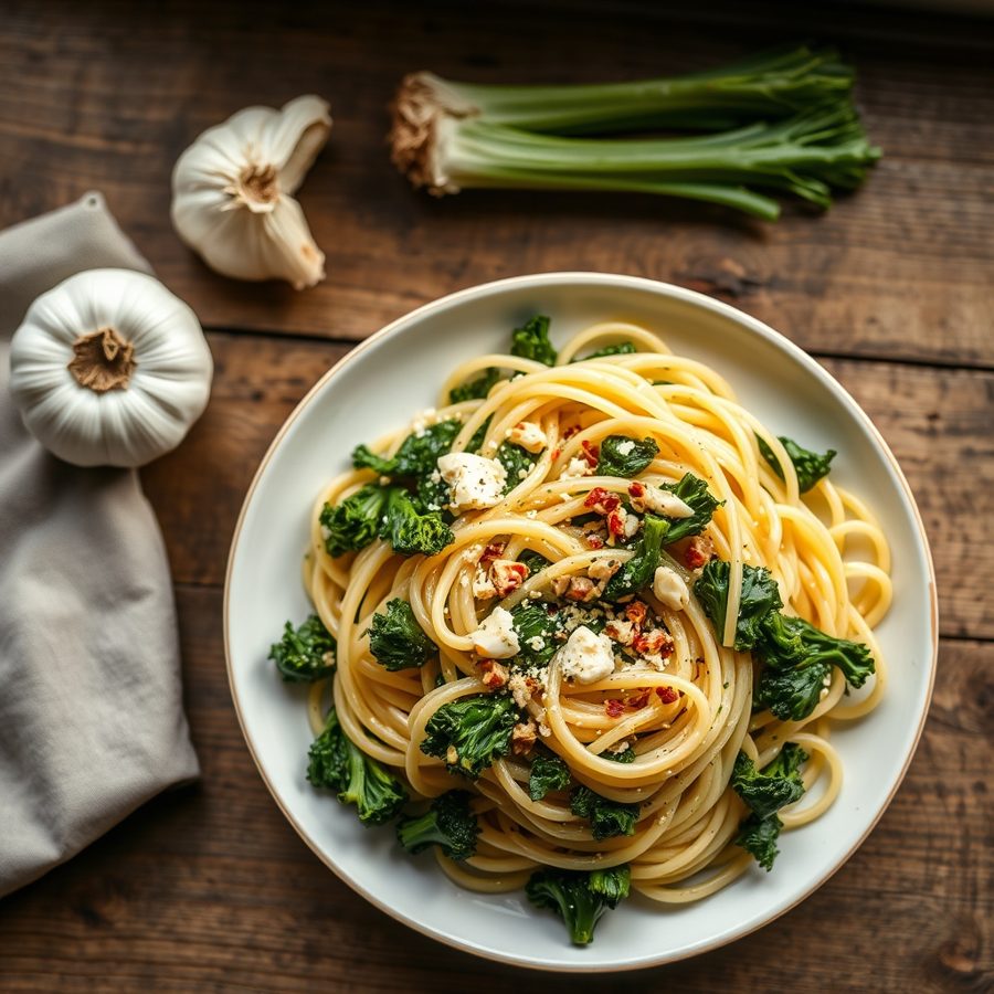Kale and Garlic Pasta