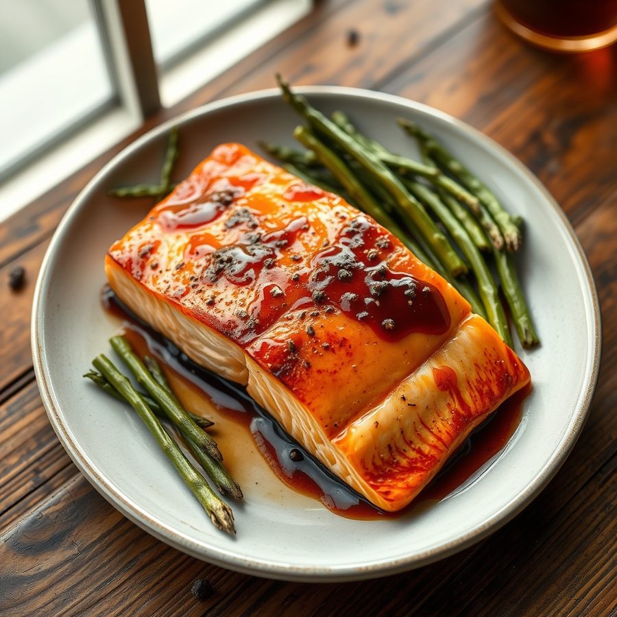 Maple Planked Salmon with Rum Glaze