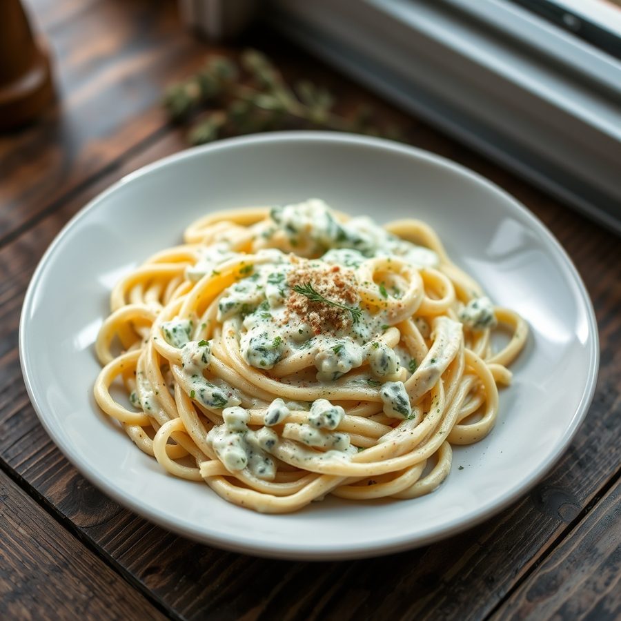 Pasta in Gorgonzola Cheese Sauce (Pasta Alla Gorgonzola)