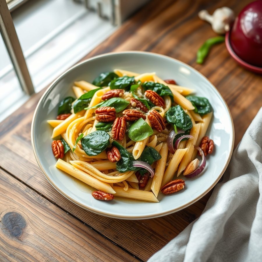 Pecan Spinach Pasta