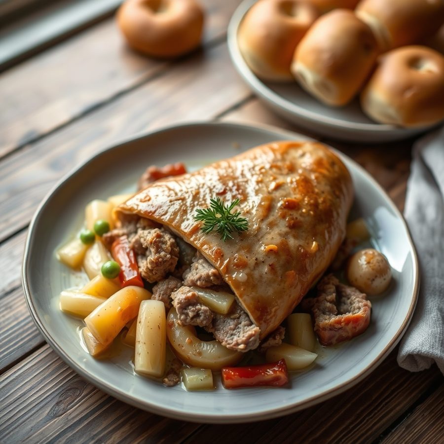 Pork Stomach Filled with Meat and Vegetables (Saumagen)