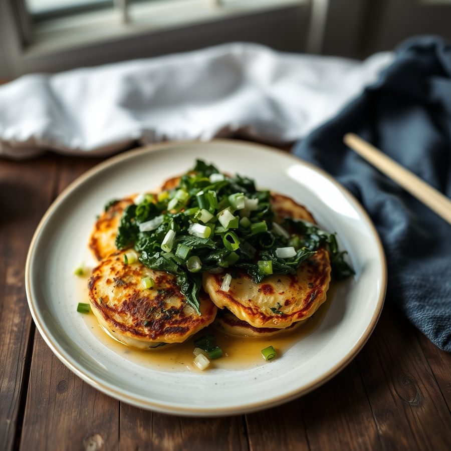 Potato, Courgette, and Cavolo Nero Pancakes
