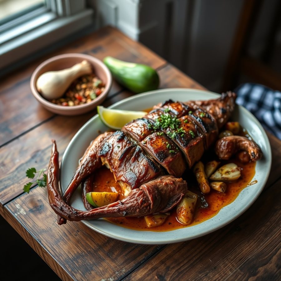 Roast Iguana with Birria Marinade