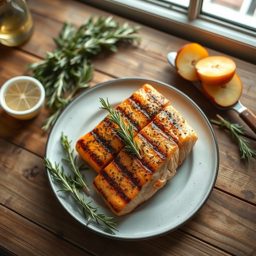 Rosemary Grilled Salmon Steaks
