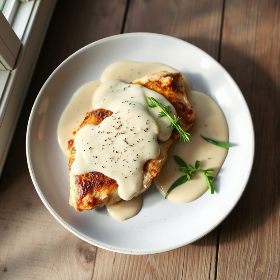 Seared Chicken Breast with Brandy Cream Sauce