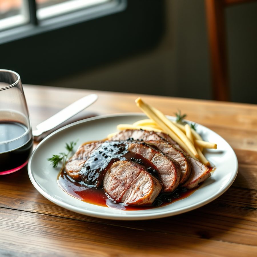 Seared Duck Breast with Pinot Noir Reduction