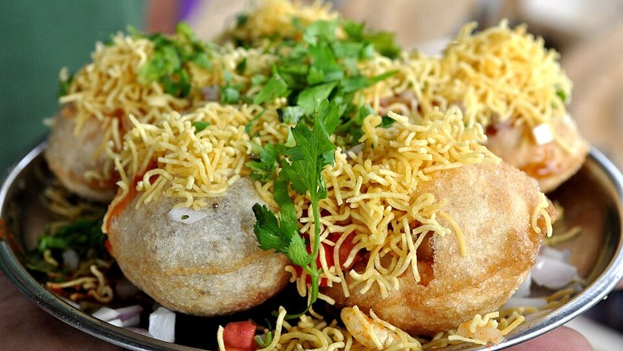 Sev Puri (Crispy Indian Snack with Potato)