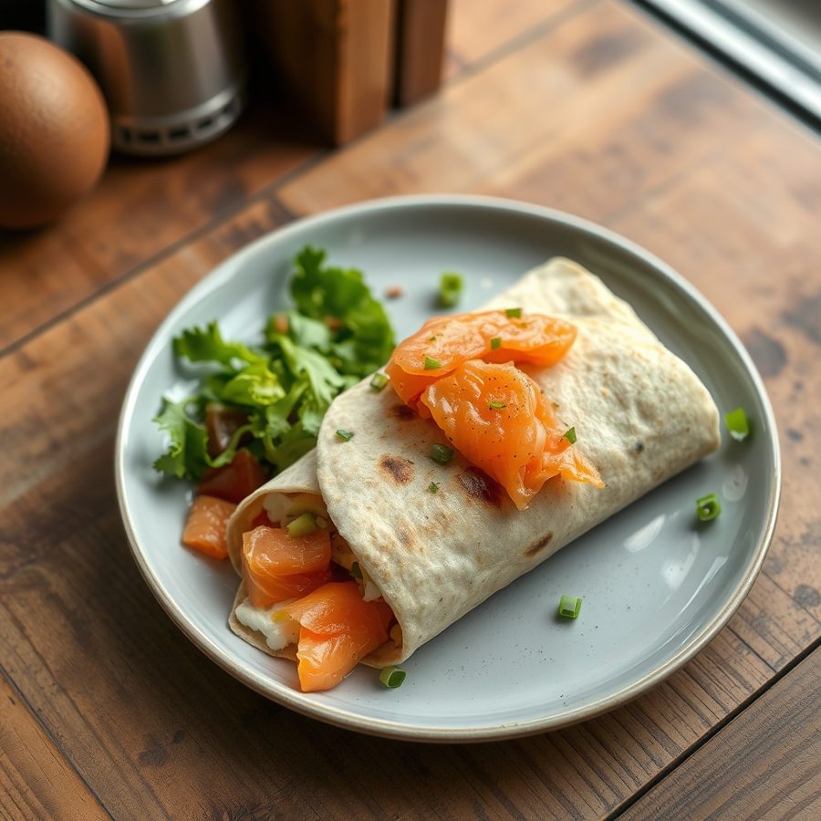 Smoked Salmon Breakfast Burrito