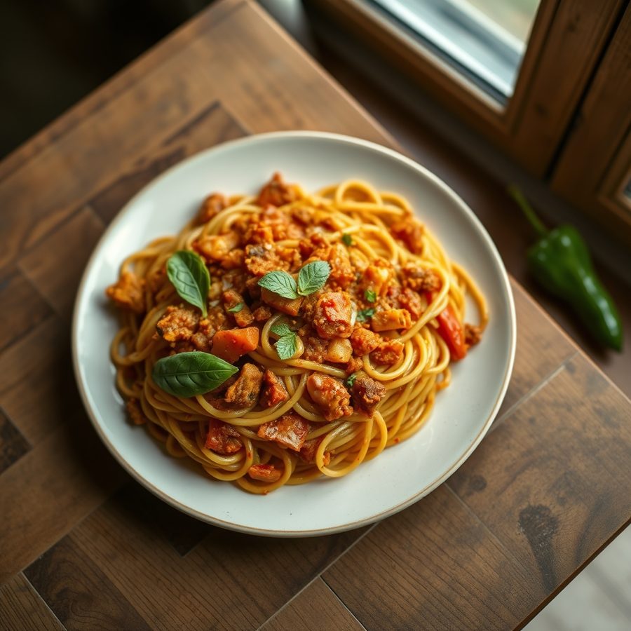 Stir-Fried Jollof Spaghetti