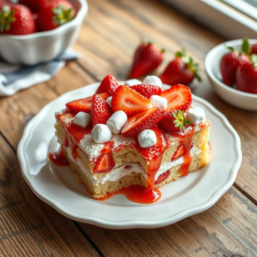 Strawberry Shortcut Cake