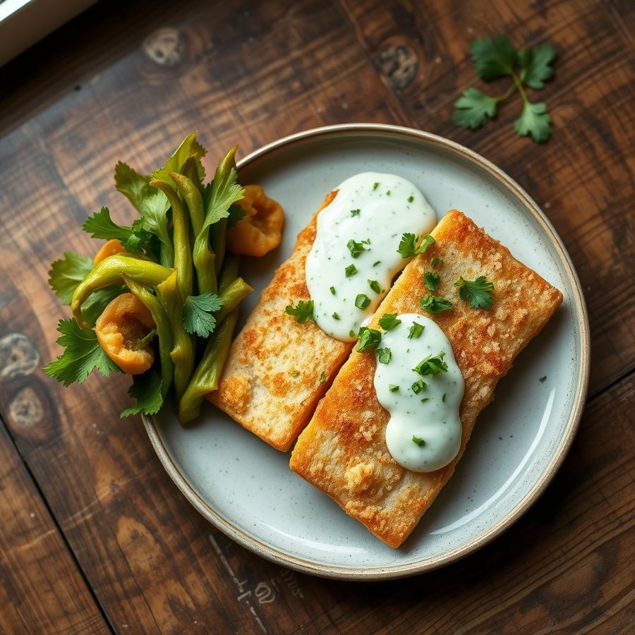 Tempura Baked Halibut with Cilantro Aioli